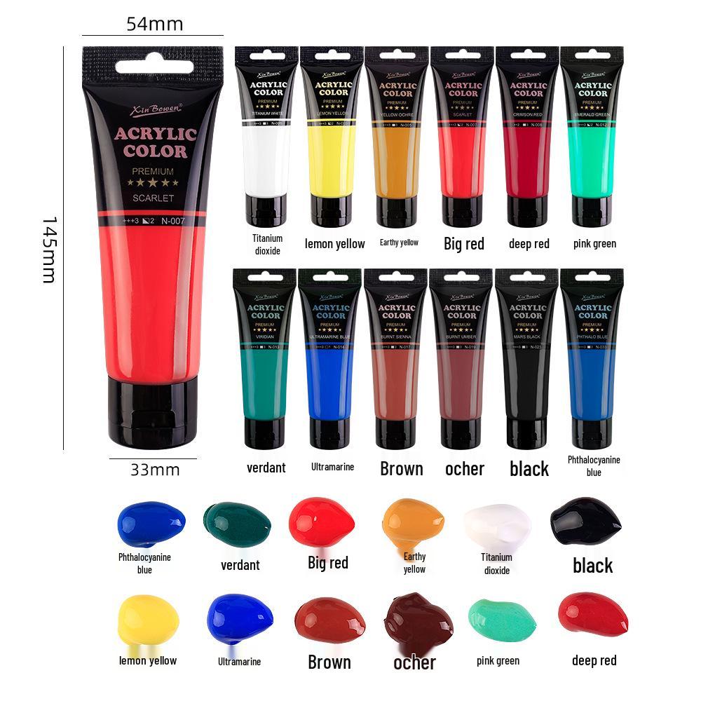 Kusuo 75ml Student Acrylic Paint Tube - Waterproof DIY Wall Art