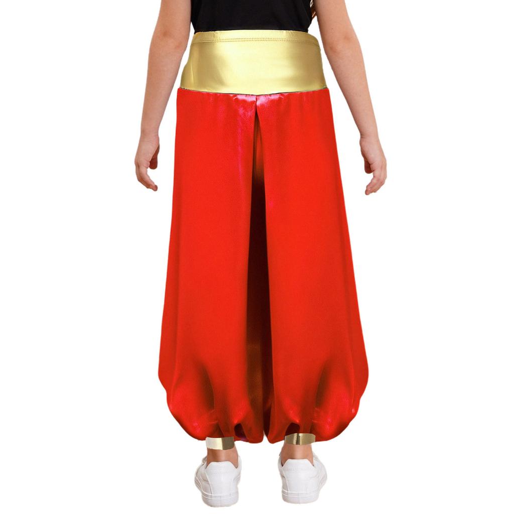 Boys Arabian Prince Costume High Waist Loose Harem Pants Casual Baggy Dance Pants Halloween Outfit