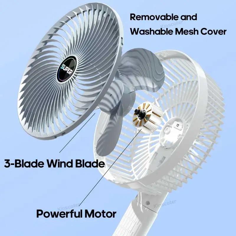 1200mAh 3 Speed Multifunctional Portable Desktop Clip Fan Summer Cordless Handheld Fan Silent Personal Fan Ventilator Cooler