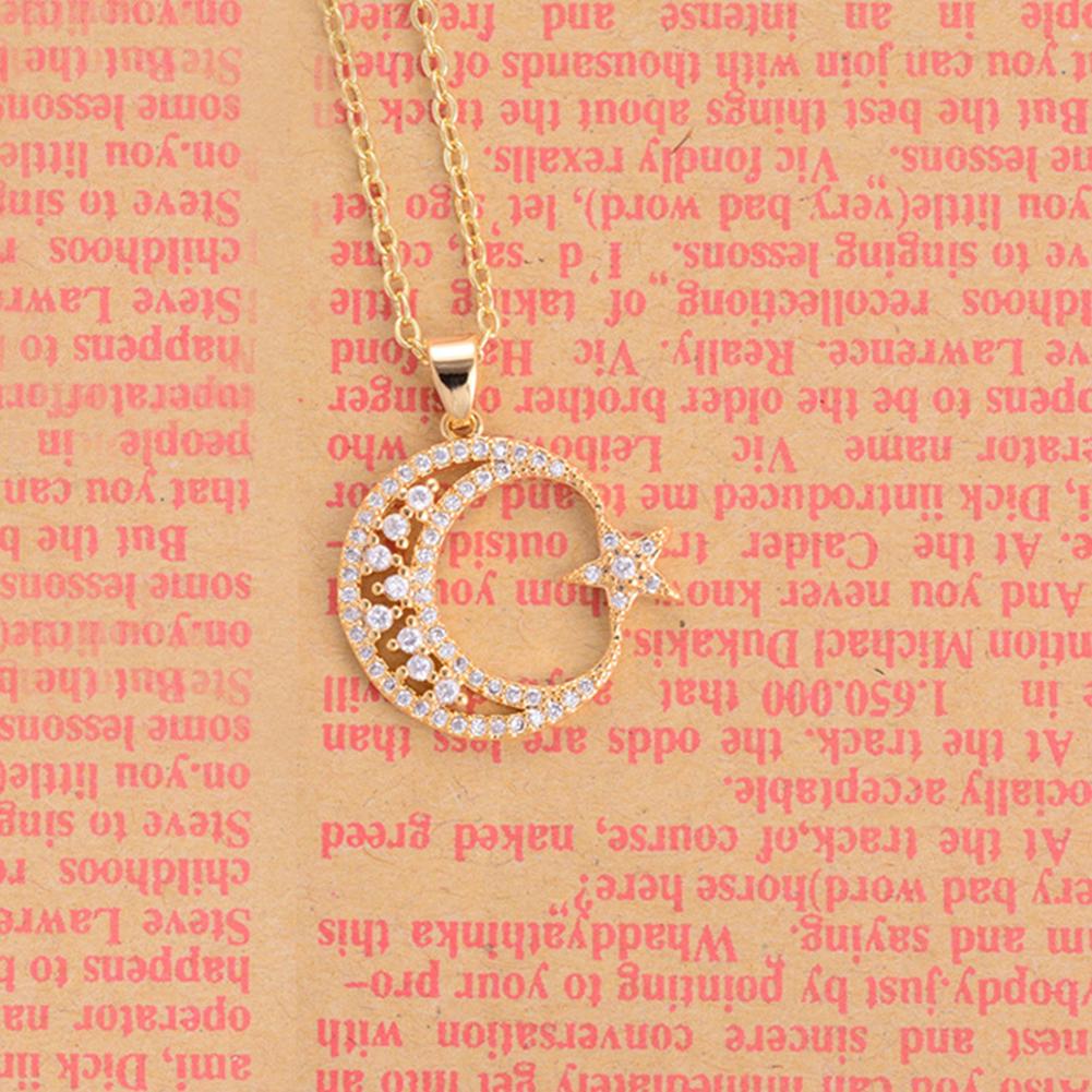 BLUELANS NECKLACE Wonderful Moon Star Chain Necklace Jewelry Cubic Crescent Pendant Women Present