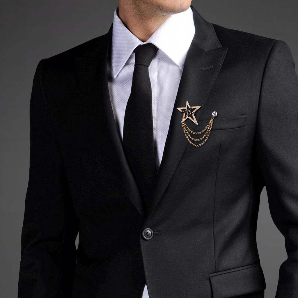 Brooch Pin For Men Skull Suit Diamond Badge Collar