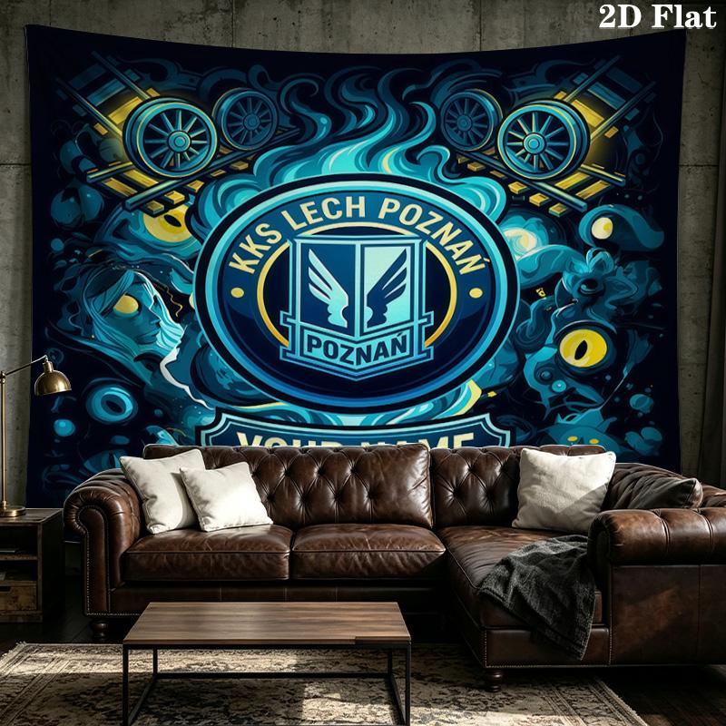 Custom Name Lech Poznan Printed Tapestry – Wall Hanging for Bedrooms, Dorms, and Home Decor