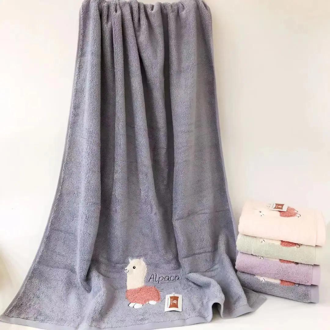 

Прекрасное банное полотенце с вышивкой из альпаки, нежное, удобное, впитывающее, универсальное, многоразовое, для домашнего хозяйства, для взрослых, для умывания лица, стильный, шикарный 140x70cm серый