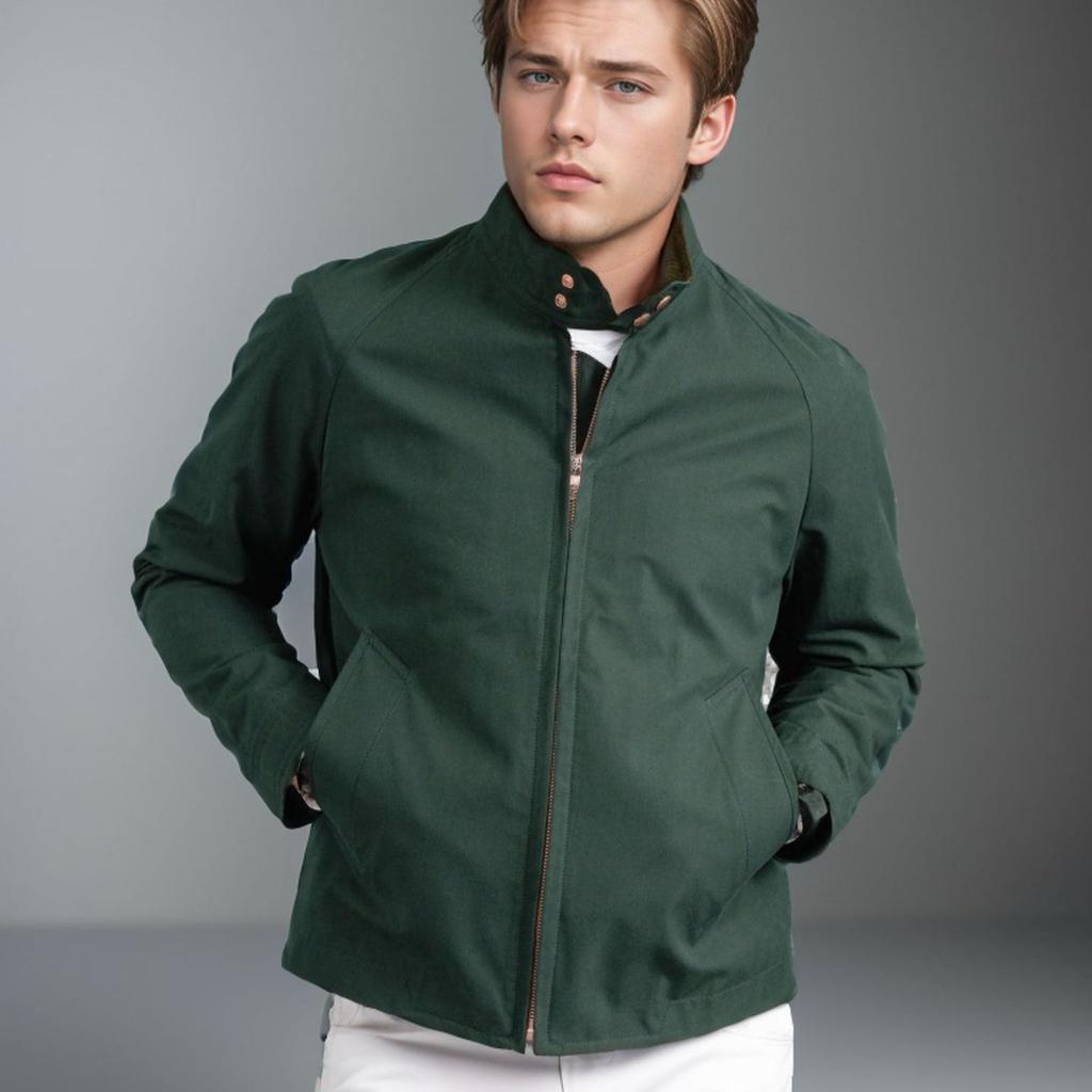 New Spring and Autumn Jacket Men's Stand Collar Zipper Solid Color Jacket