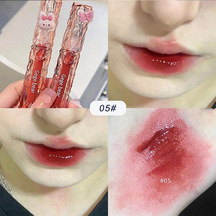 Gege Bear Kristallspiegel Wasser Lipgloss Hydratisierend und Ultra-Feuchtigkeitsspendend Hochglänzend Glänzende Lippenfarbe Voller Ihre Lippen