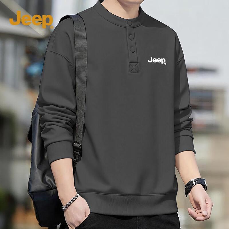 JEEP Men's Casual Round Neck Long Sleeve Sweatshirt