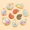 7 Styles Pendentifs Coquillage & Étoile de Mer Série Océanique en Acier Inoxydable pour Bijoux DIY