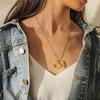 Women Necklace Butterfly Open Heart Rhinestone Women Pendant for Gift