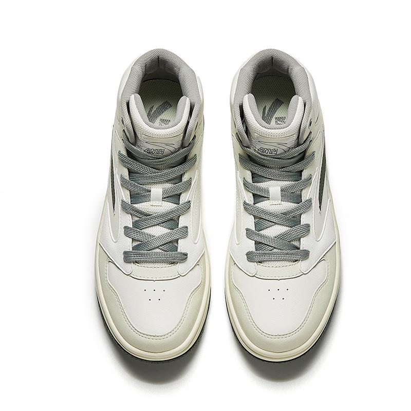 Anta Life Series Zero Feel Classic Versatile Non-Slip Durable Mid-Top Sneakers Men Sneakers White Gray 912448083-4