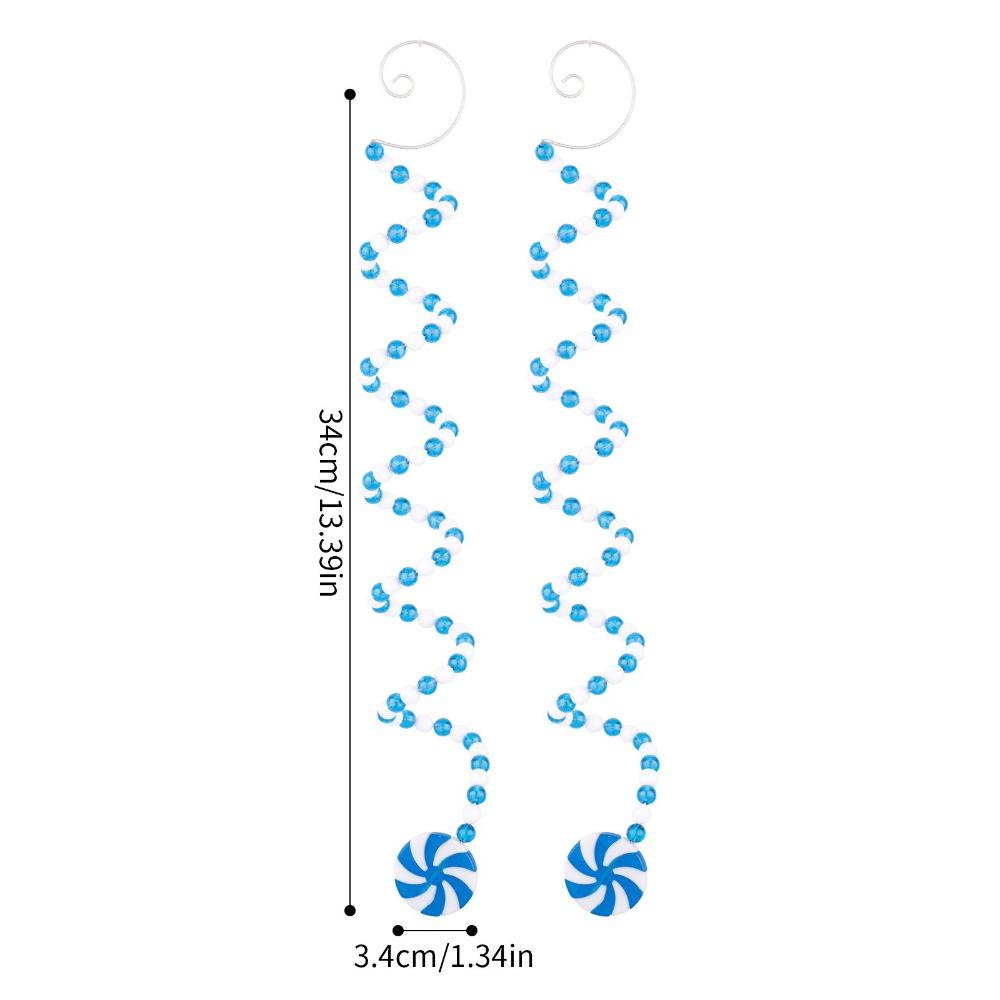 PVC Lollipop Christmas Decoration Twisted Cane DIY Candy Cane Ornament Lollipop Design Festive Tree Decor for 2PCS