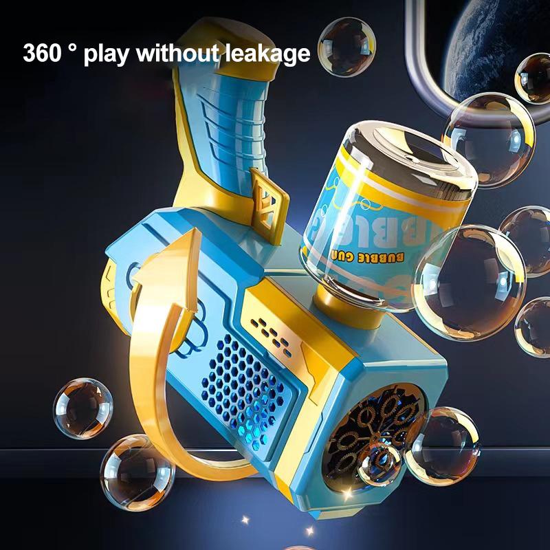 Bubble Gun Electric Automatic Soap Rocket Bubbles Machine Kids Portable Outdoor Party Toy LED Light Blower Toys Children Gifts