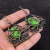 Copper Green Turquoise Earring Copper Wire Wrapped Earrings Gemstone Jewelry Handmade Latest Design Earring Gift For Her Copper Wire Jewelry