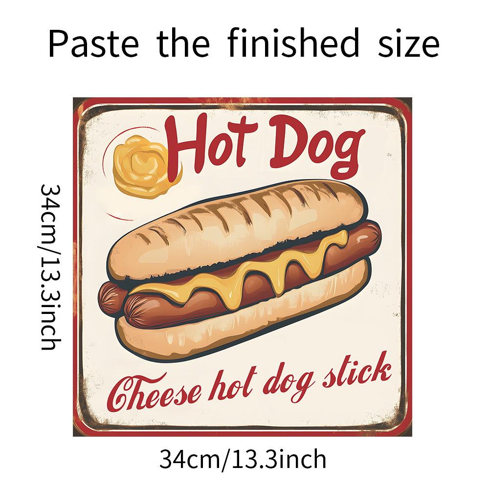 

Fun-f323 Хот-дог Бургер Кухонный шкаф Декоративный фон Ландшафтные наклейки Самоклеящиеся 34*34cm/fun-f323