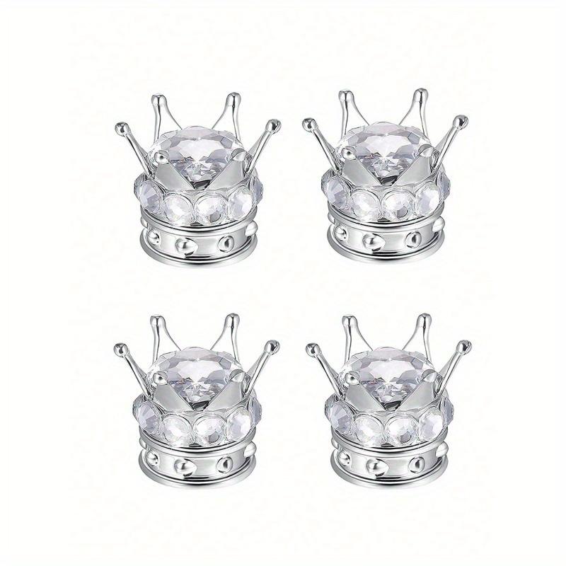 Rhinestone Decor Crown Shaped Car Tire Valve Cap