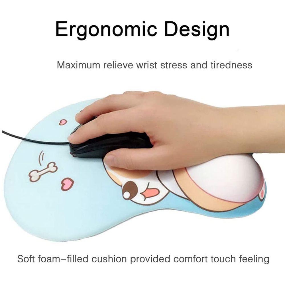 Ergonomic Laptops Gaming 3D Cute Silica Gel Wrist Rest Wrist Support Mouse Mat Corgi Mouse Pad