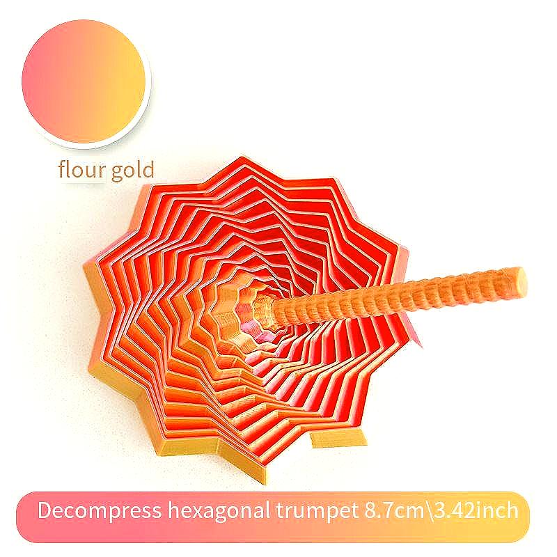Star-Shaped Hexagonal Color Fractal Model With Handle To Expand Sensory Desktop Decompression Decoration Small Ornaments