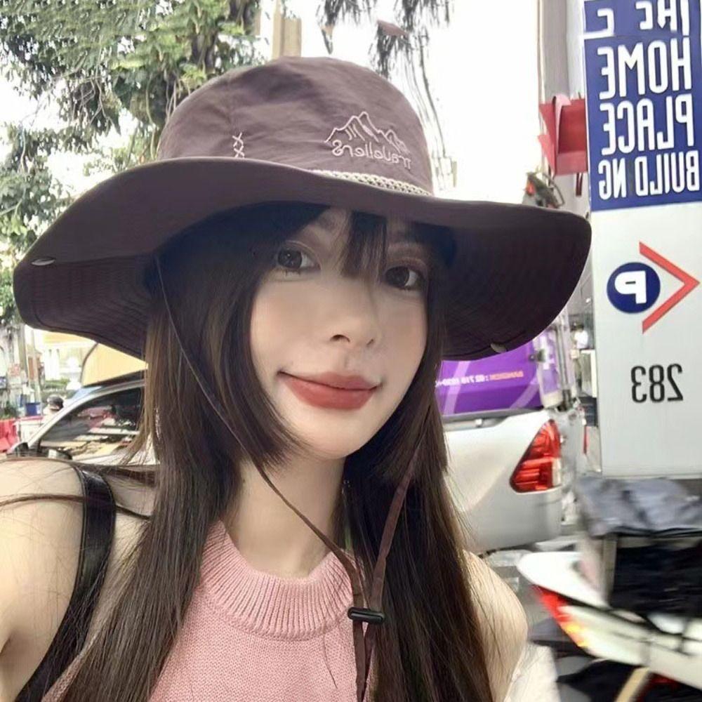 Solid Color Hiking Fisherman Hat Sun Protection Hiking Cap Fashion Sun Hat  Summer