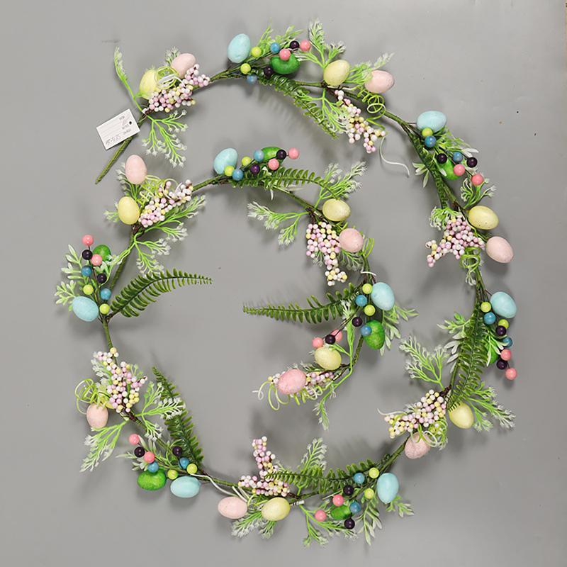 

Пасхальные венки для входной двери, пасхальная гирлянда с пасхальными яйцами, цветами, ягодами, искусственная подвеска