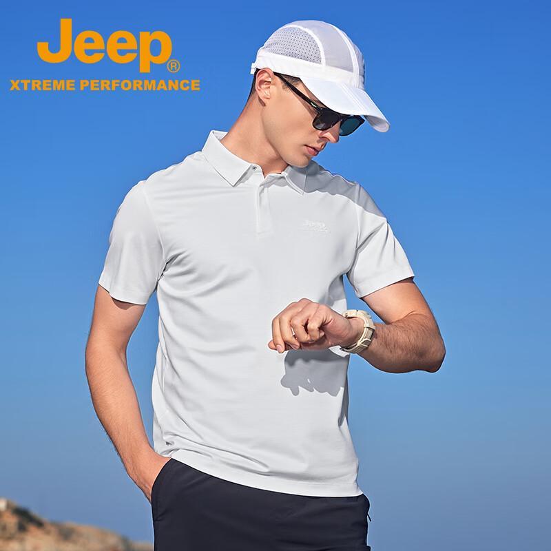 JEEP Men s Ice Silk Short Sleeve Polo Shirt L