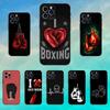 Boxing Art Gloves Phone Case For iPhone 16,15,14,13,12,11 Plus,Pro Max,XS,X,XR,SE,Mini,8,7,Soft Silicone Black Cover