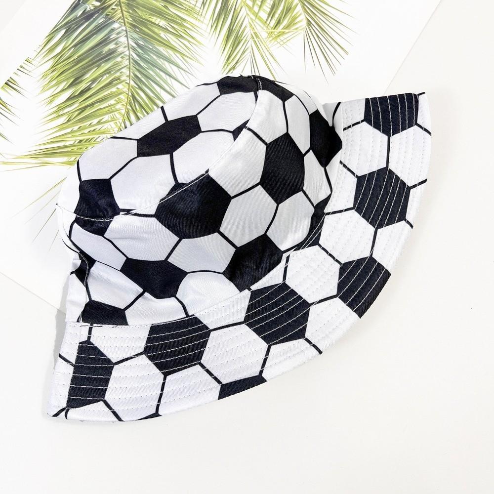 Folding Sunscreen Basin Cap Korean Style Football Fisherman Hat Soccer Pattern Bucket Cap  Girls