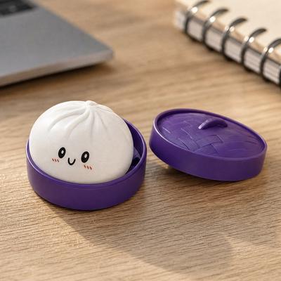 1/2/3/4/5Pcs Cartoon Expression Dumpling Squeeze Toy, Stress Relief Dough Stress Ball Fidget Toy, Soft Simulated Steamed Bun Sensory Toy