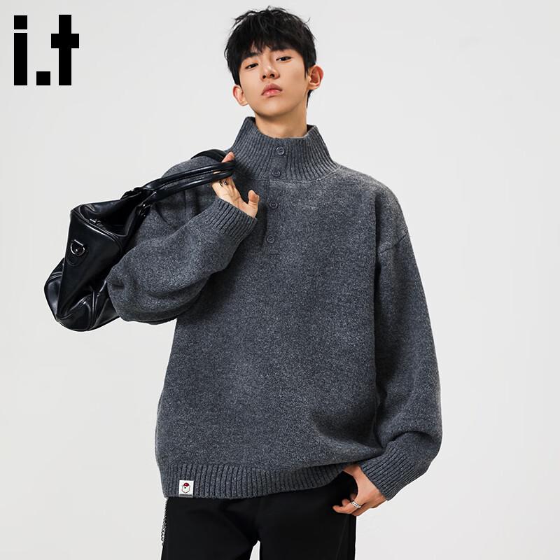 Men s Winter Henley Neck Pullover Knit Sweater 2XL