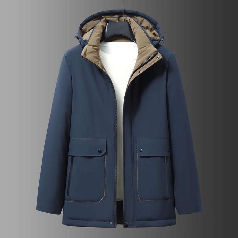 Dibinze Men's Plus Size Winter Padded Jacket with Detachable Hood