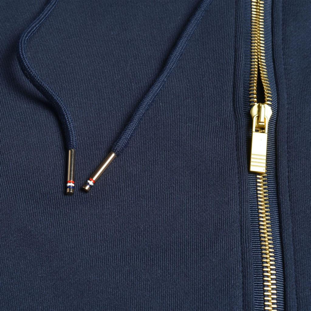 Women's Color-Woven Zipper Hoodie Casual Unisex Hooded Sweatshirt with 4 Stripes