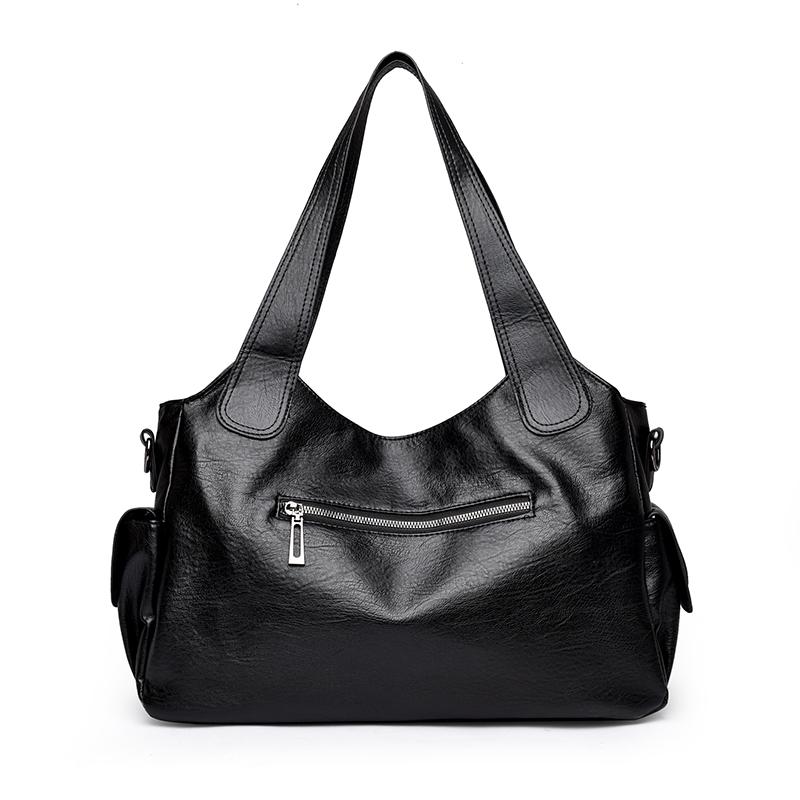 PU Tote Bag Women's Fashion Shoulder Handbag with Zip Pockets Adjustable Strap Large Capacity Daily Bag