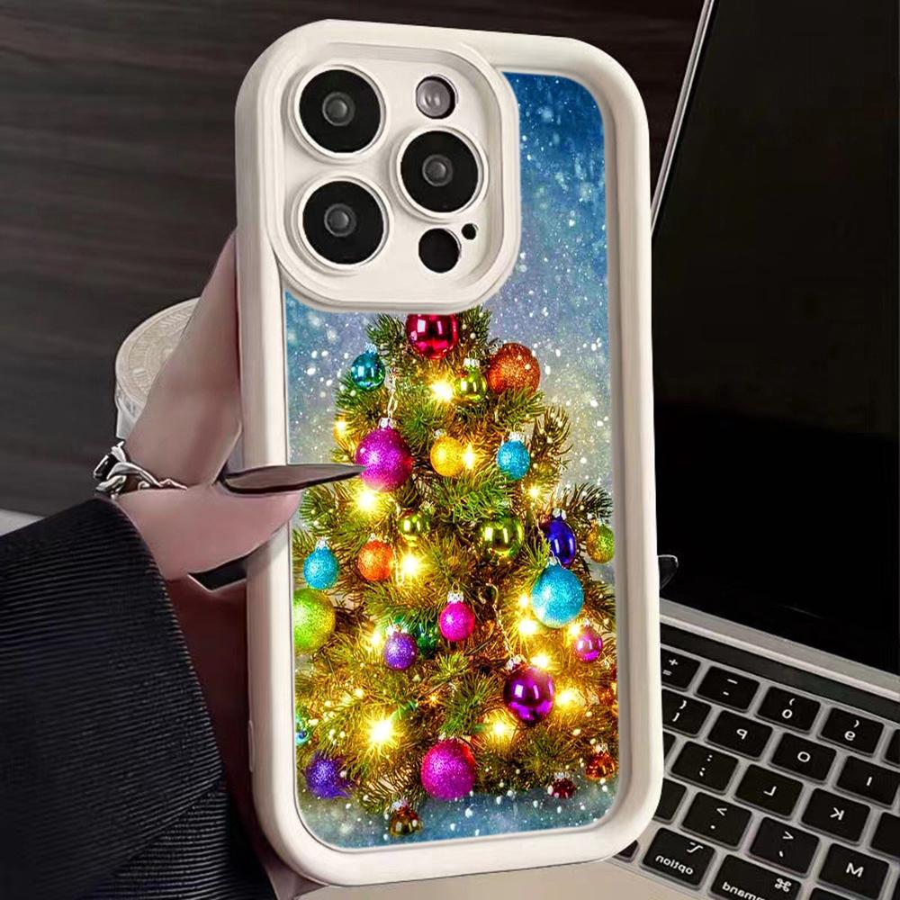 N117 New Year Merry Christmas Art Soft Angel Eyes Phone Cases for Samsung S23 S24 Ultra S21 FE A54 A34 A13 A14 A06 A24 Realme12 Vivo Shockproof Cover