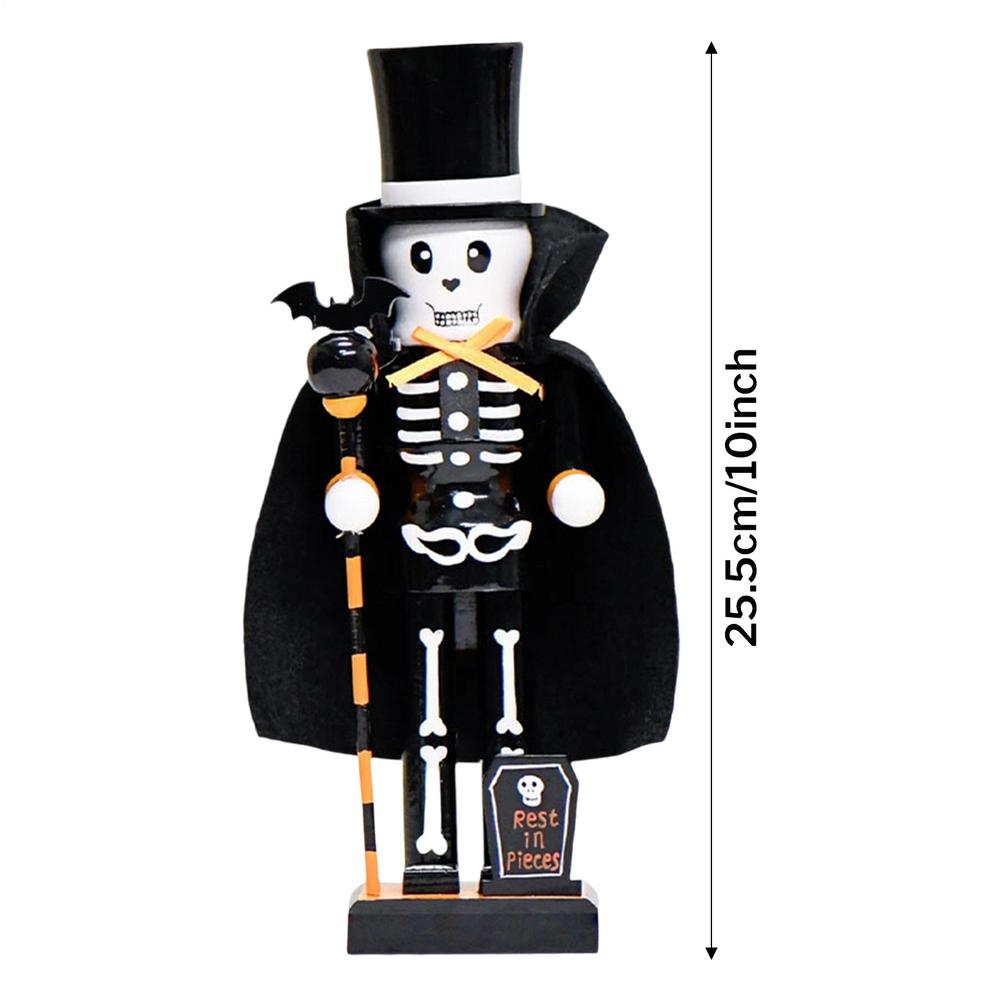 Halloween Nutcracker Walnut Soldier Solid Wood Decoration Ornament Gift Crafts Ornament Halloween Home Atmosphere Decoration