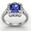 1Pc Fashionable Multi-functional Ring Set with Square Sapphire Synthetic Zircon