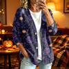 Women's Casual Long Sleeve Jacket with Halloween Print for Fall Daily Wear