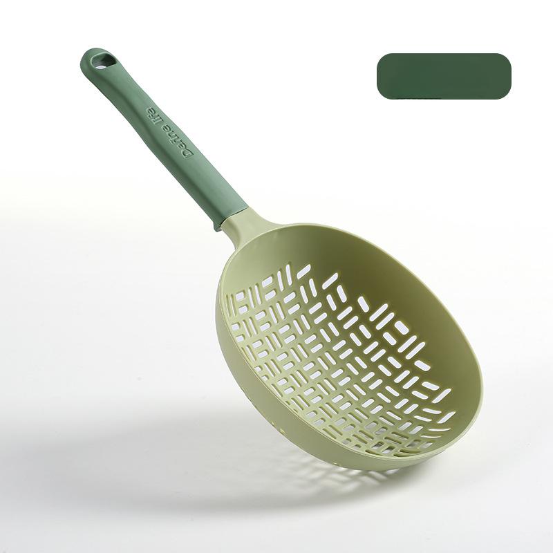 

Силиконовая большая дырявая ложка, кухонная нейлоновая длинная ручка для повседневного использования, устойчивая к высоким температурам дренажная ложка 35*17cm
