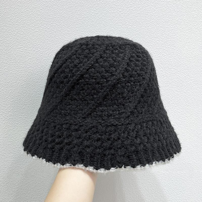 Automne et Hiver Nouveau Chapeau de Pêcheur Chapeau Tricoté en Dentelle Japonaise Polyvalent Chapeau Chaud et Décontracté