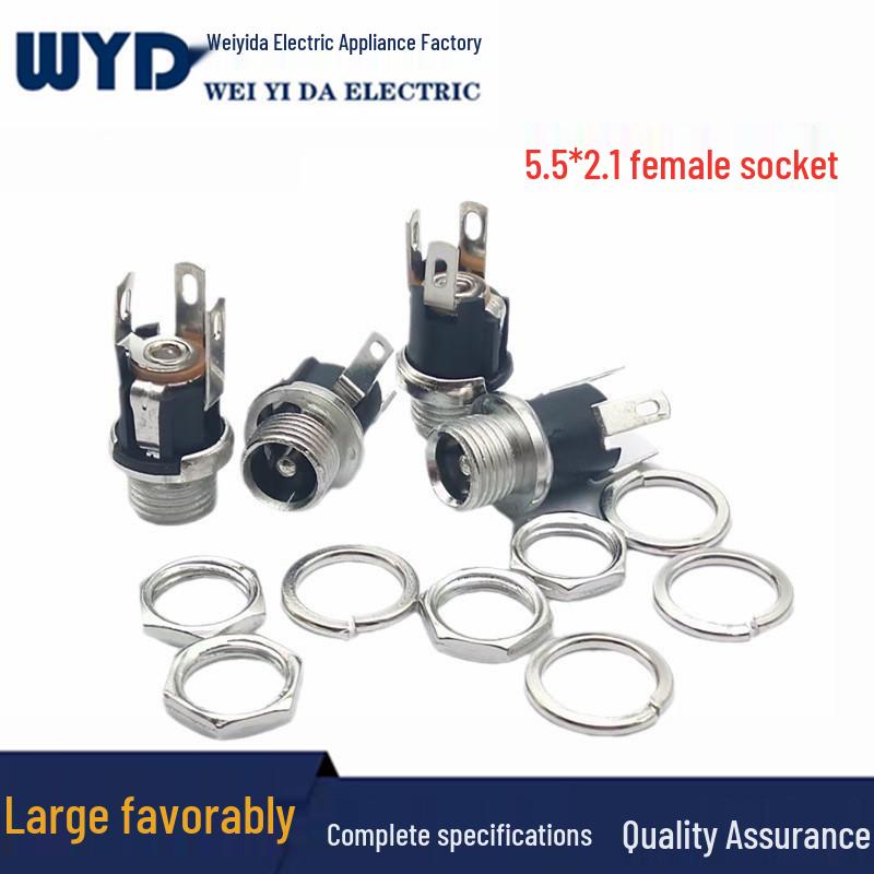 Copper Metal DC-025M Female Jack 5.5x2.1mm Power Socket