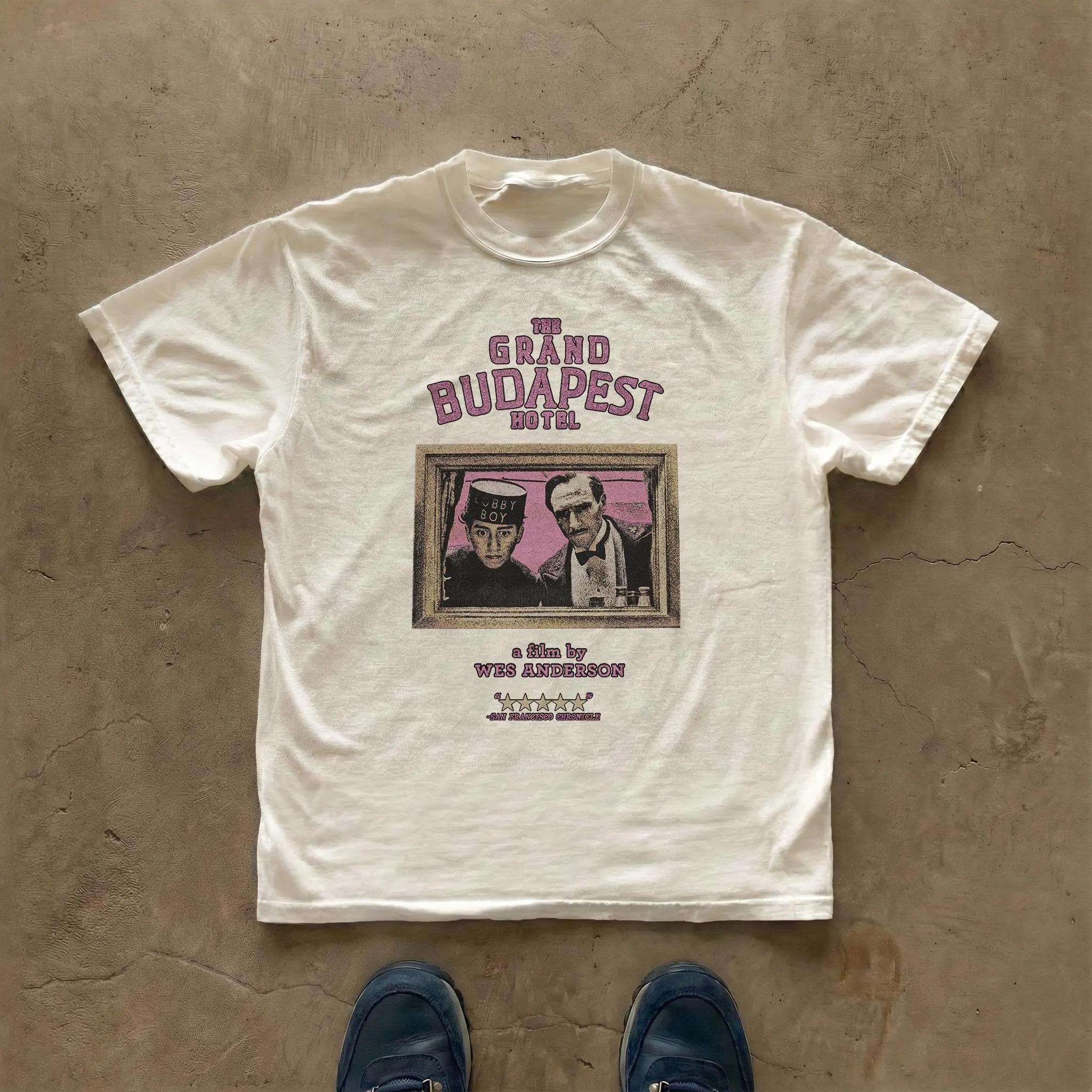 

Summer Men s Pure Cotton Vintage Grand Budapest Indie Film Tshirt Casual Stylish Loose and Breathable Suitable for Everyday Wear 5XL різнокольоровий