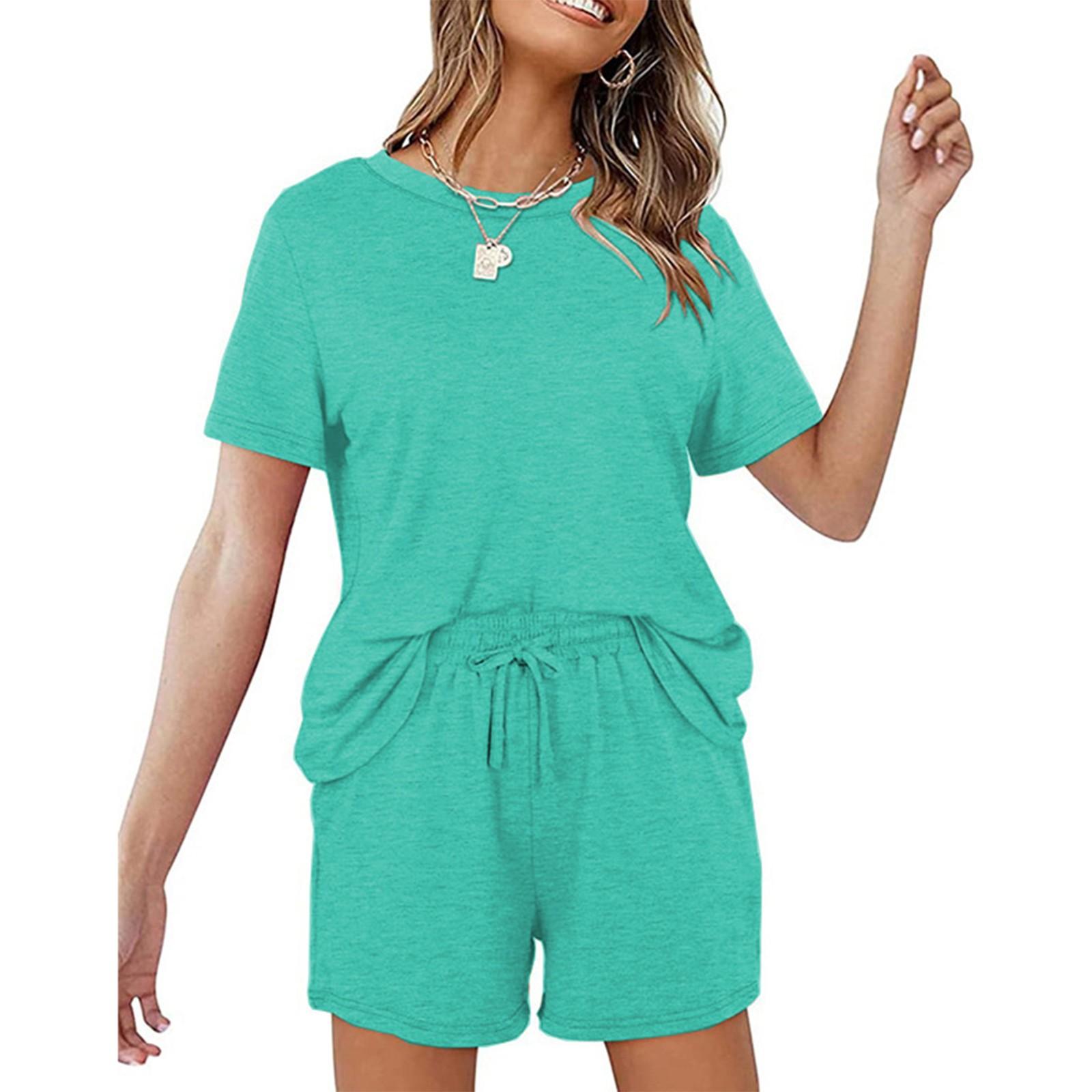 

Модные и сексуальные новые женские повседневные однотонные шорты с короткими рукавами и эластичными завязками, карманные шорты, костюм XL