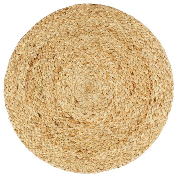 VidaXL Napperons 6 pcs Naturel Plain 38 cm Rond Jute
