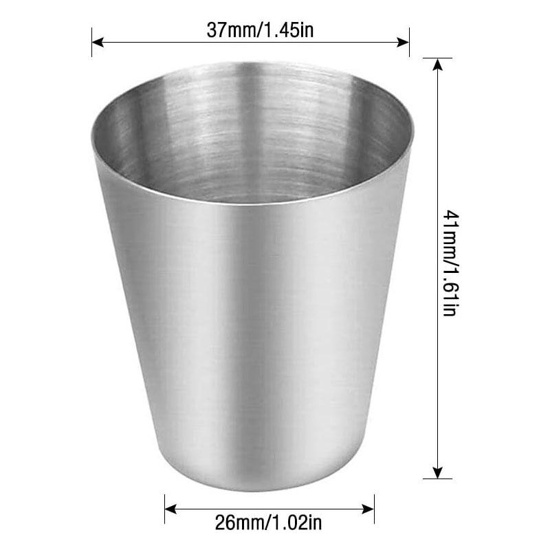 Mini Stainless Steel Cups Set 4Pcs 30ML with Leather Storage Case for Outdoor Travel Party Gifts