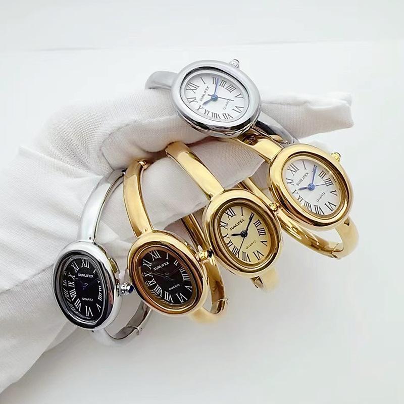 Luxury Brand Women Rome Dial Quartz Watch Fashion Gold Colors Bangle Wristwatch Relogio Feminino Dropshipping Gifts Montre Femme