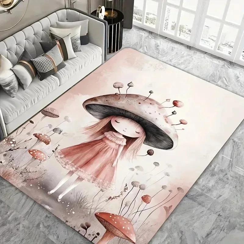 1PC Flower Pattern Kitchen Rugs Non-Slip Home Door Mats Pop Design Bathroom Rug Bath Mat Carpet for Home Sink Laundry Decor