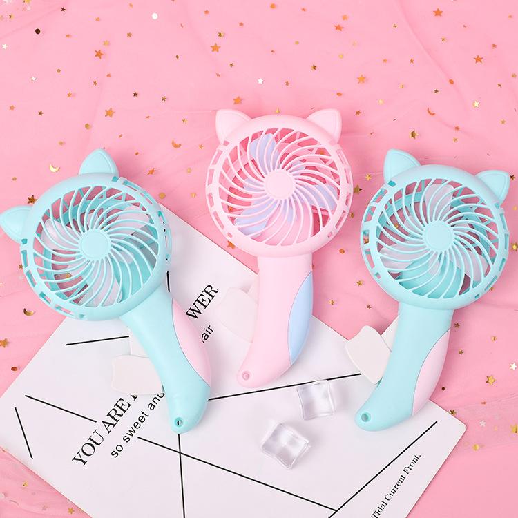 Manual Press Small Fan Small Animal Fan Toy Fan Personal Fan Handheld Cartoon Mini Portable Hand Fan for Kids Girls Women Man
