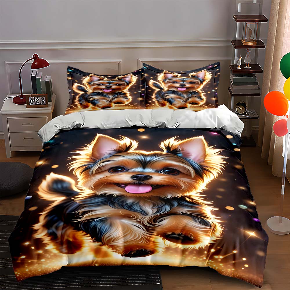 

Bright Yorkshire Terrier Bedding Duvet cover sets Duvet covers Pillowcases gifts (1 * Duvet Cover 2 * Pillowcases, without duvet insert) 135x200cm
