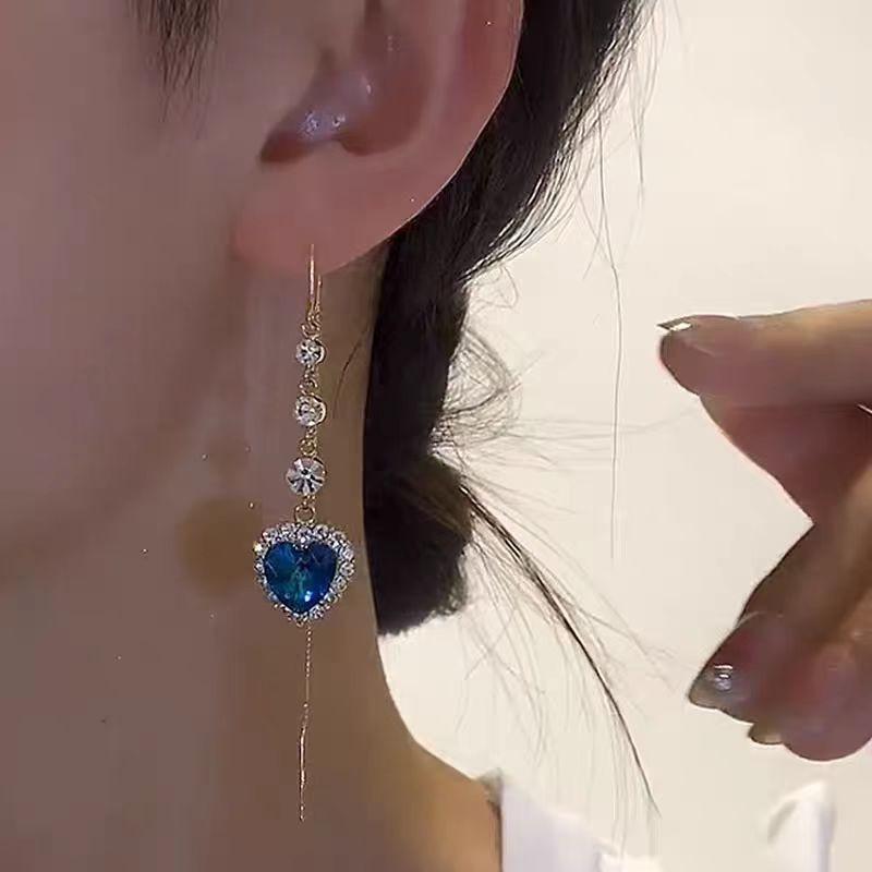 1011 new silver chain fringed ear line femininity Internet celebrity fashion personality exquisite earrings ear jewelry women