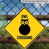 2D Flat 1pc - Metal Sign Featuring A 2D Flat Design of An Owl Crossing Warning, Suitable for Indoor and Outdoor Decoration In Gardens, Yards, and