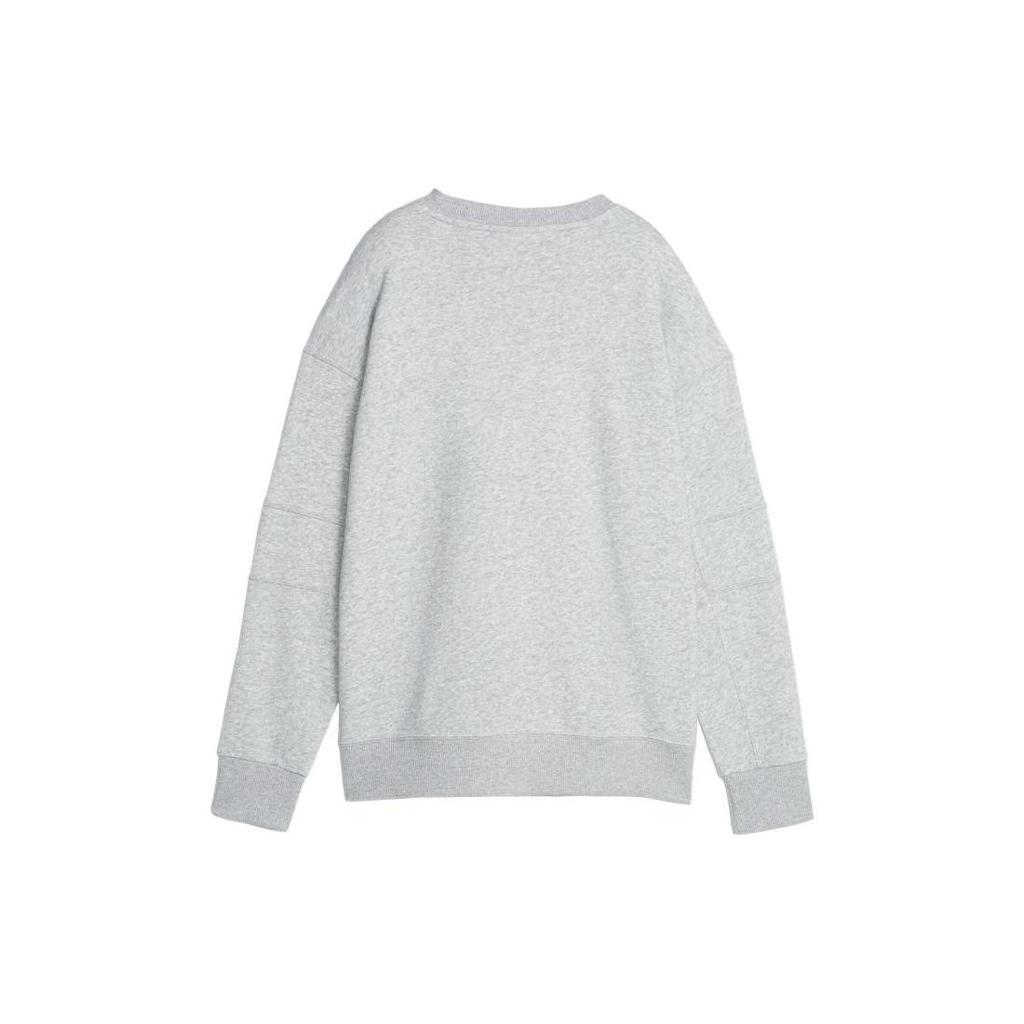 Puma Letter Print Crew Neck Pullover Knit Sweatshirt Women Sweatshirt Light-Heather-Gray 623482-04
