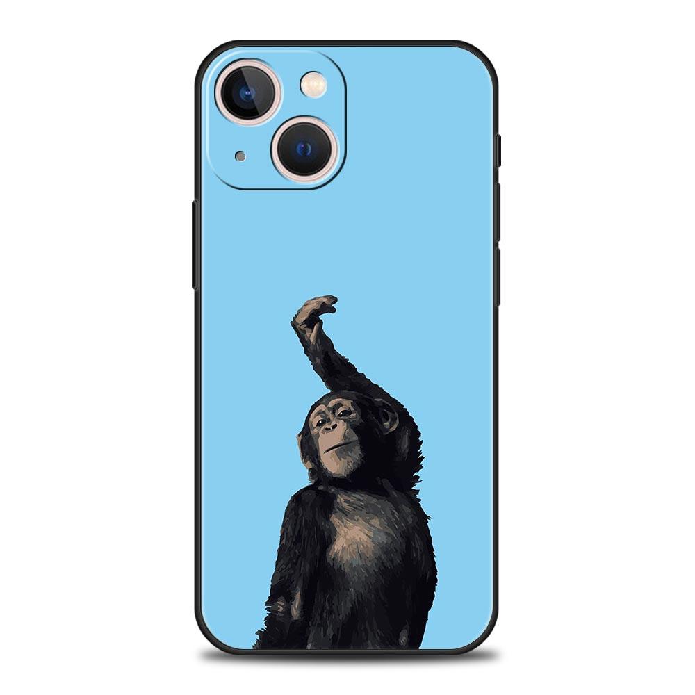 Cute Funny Monkey Phone Case For iPhone 17 16E 15 16 14 13 12 11 Pro Max 7 8 Plus Soft TPU Back Cover