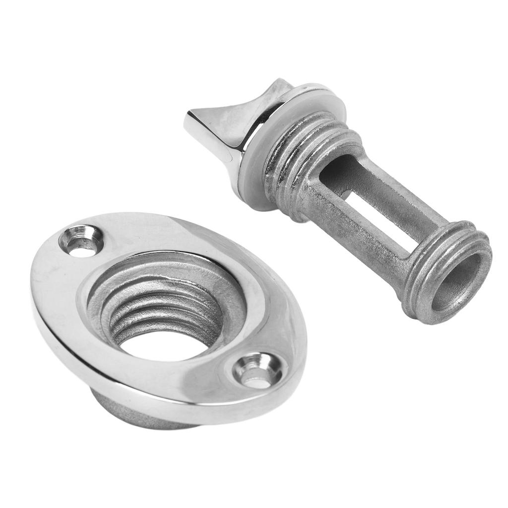 Marine Drain Plug 1in Stainless Steel Screw Type Boat Drain Valve with O Ring Washer for Replacement